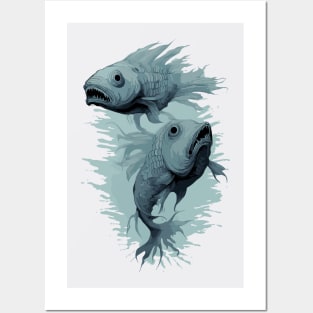 Horror Koi Fishes Funayurei Posters and Art